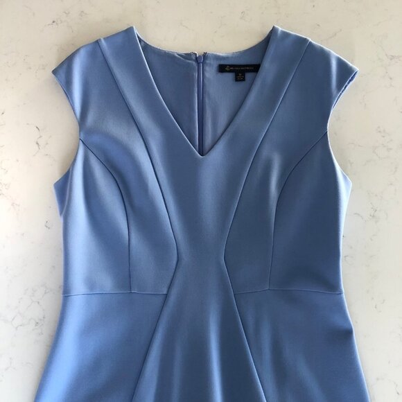 Brooks Brothers V Neck Sleeveless Lined Midi Dress Periwinkle Blue Sz 10 NWOT - Picture 5 of 16